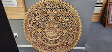 Load image into Gallery viewer, Handcarved Lotus Teak Mandala Starburst 45" x 47" Round Wall Hanging
