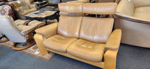 Load image into Gallery viewer, Ekornes Stressless Loveseat Adjustable Headrests as is leather

