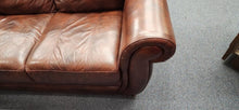 Load image into Gallery viewer, Plush Cognac Leather Styled Curved Arms Loveseat Sofa
