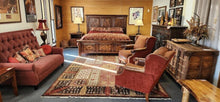 Load image into Gallery viewer, Custom Paul Robert Wingback Chairs Set of 2 with Ottoman as is
