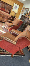 Load image into Gallery viewer, Custom Paul Robert Wingback Chairs Set of 2 with Ottoman as is
