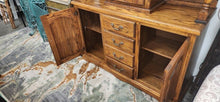 Load image into Gallery viewer, Lighted China 2-Piece Cabinet Stained Etched Glass as is
