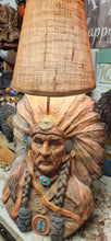 Load image into Gallery viewer, Vintage Florentine Chief Lamp 18" tall head to 28" to shade
