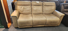 Load image into Gallery viewer, Power Electric Quality Black Carriage Pebble Leather 3-Cushion Sofa
