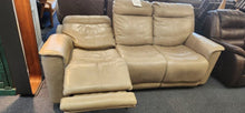 Load image into Gallery viewer, Power Electric Quality Black Carriage Pebble Leather 3-Cushion Sofa
