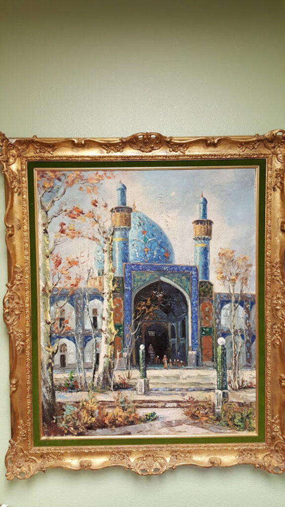 Antique Blue Mosque Saudia Arabia signed A. Cytsoz (as is)