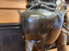 Load image into Gallery viewer, Bronze Boy with Waterpot marked 18 April 1905 signed
