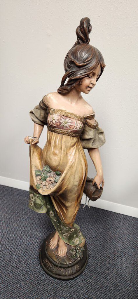 Antique Lady Statue marked Pipimula (Beginning) sold as is
