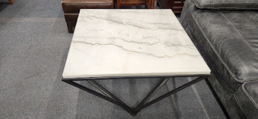 Marble Top Style Metal Base Coffee Table (1)