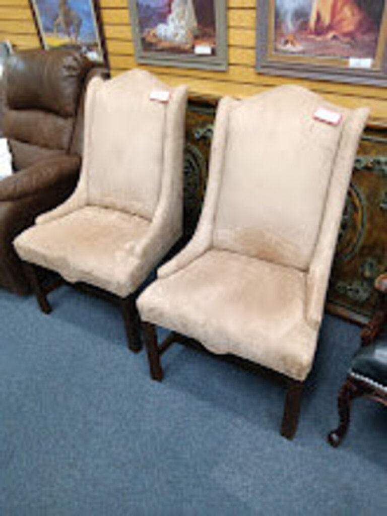 Ultra-Suede Newly Reupolshered Tan Side Chair (1) each