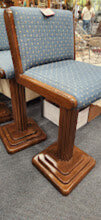 Load image into Gallery viewer, Set of 3 Heavy Wood Pedestal Blue 31&quot; Barstools set
